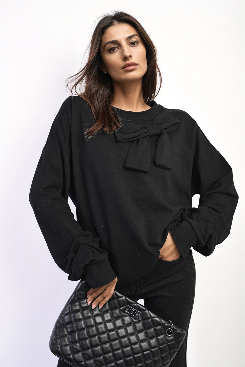 She Wears Glory™ Long Sleeve Bow Detail Jumper