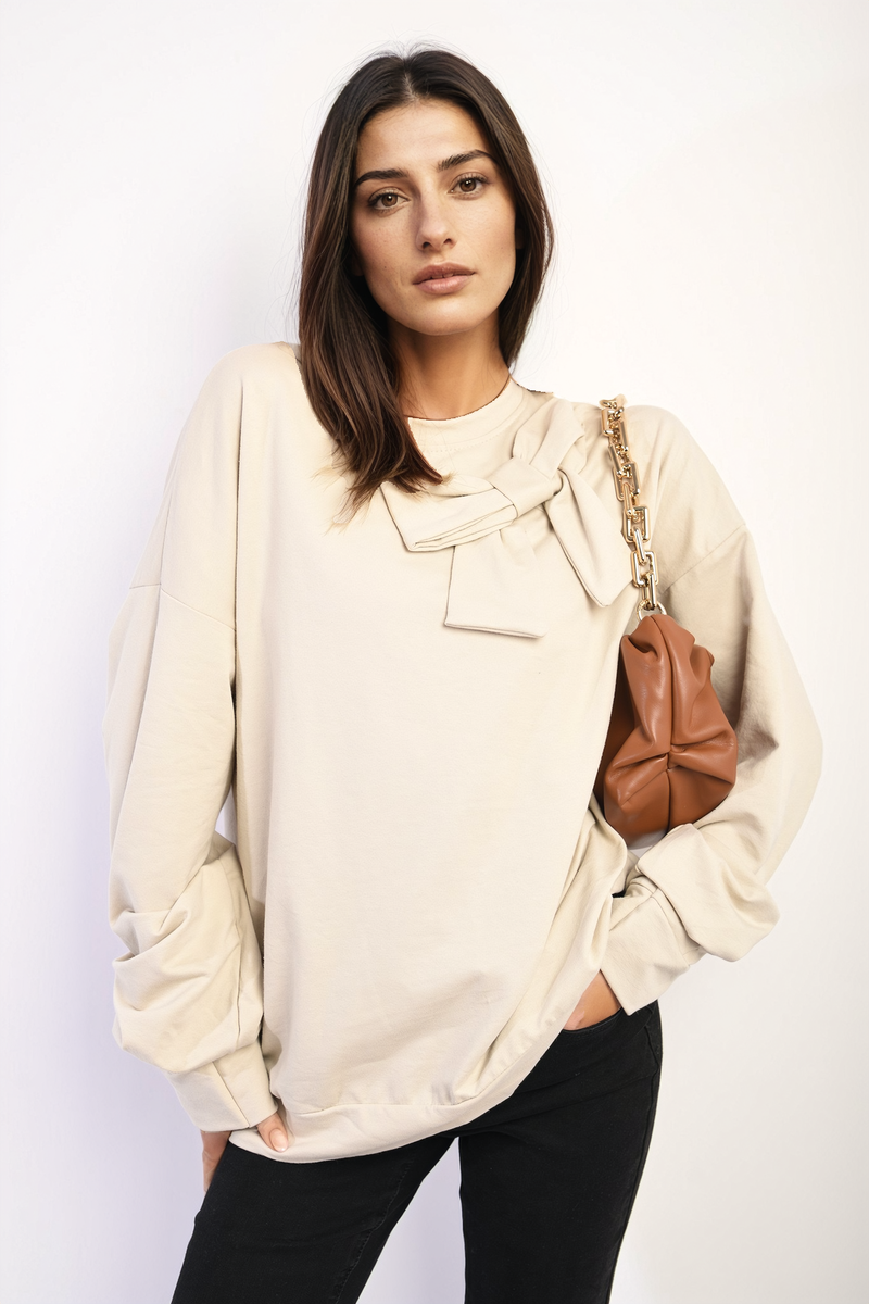 She Wears Glory™ Long Sleeve Bow Detail Jumper