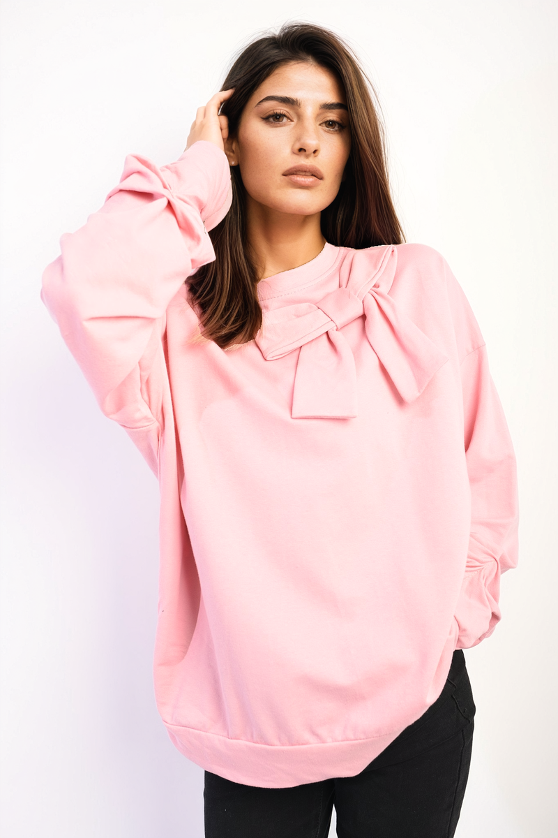 She Wears Glory™ Long Sleeve Bow Detail Jumper