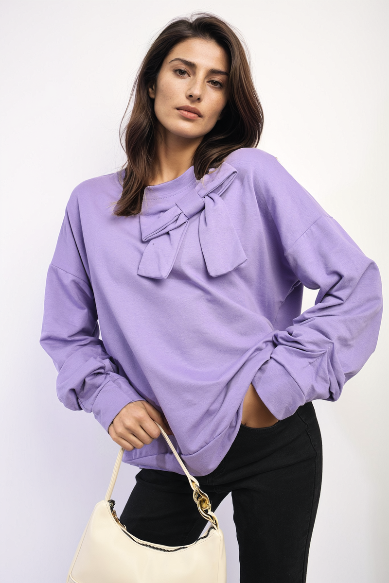 She Wears Glory™ Long Sleeve Bow Detail Jumper