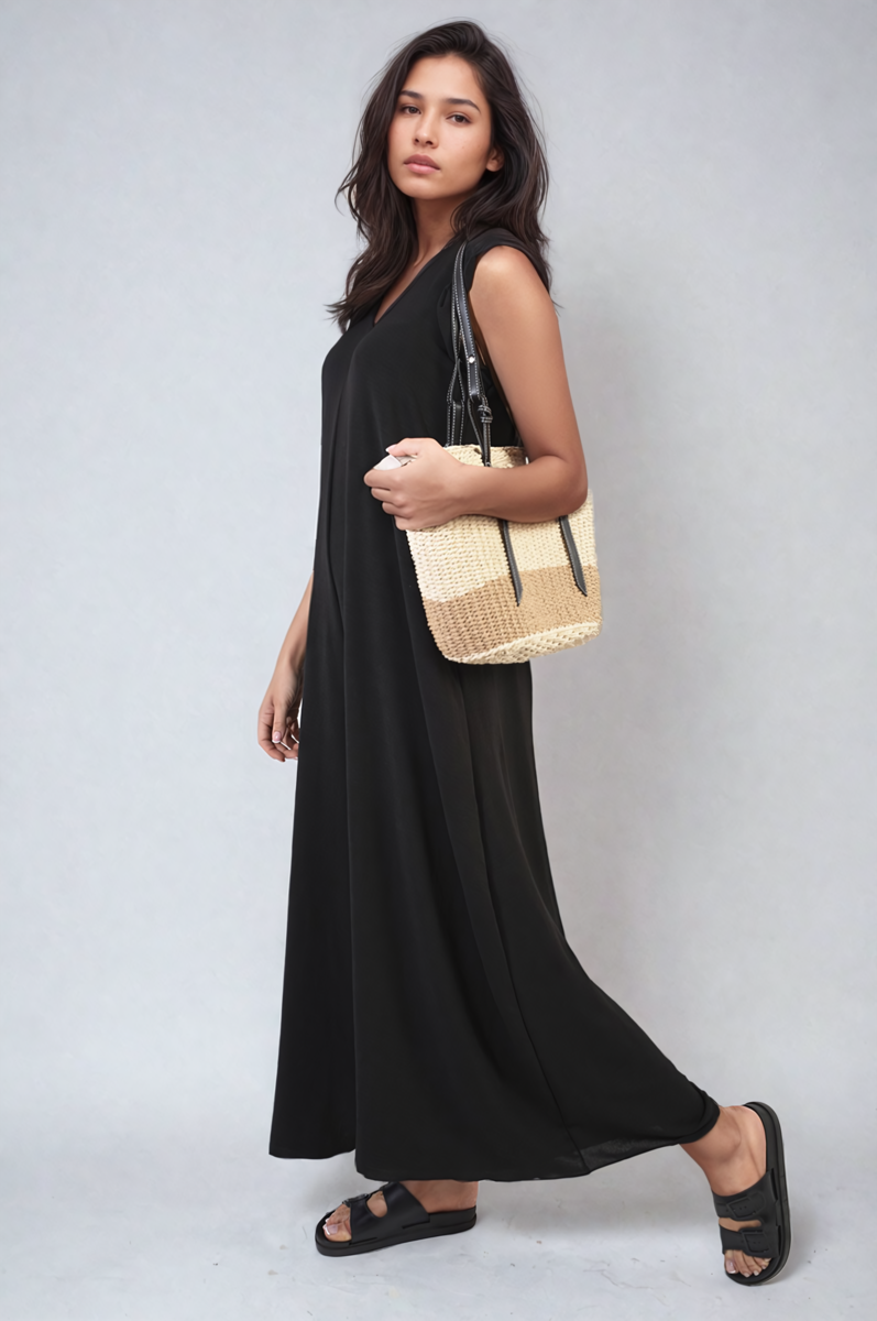 She Wears Glory™ Ruffle Sleeve V-Neck Loose Waist Wide Leg Jumpsuit