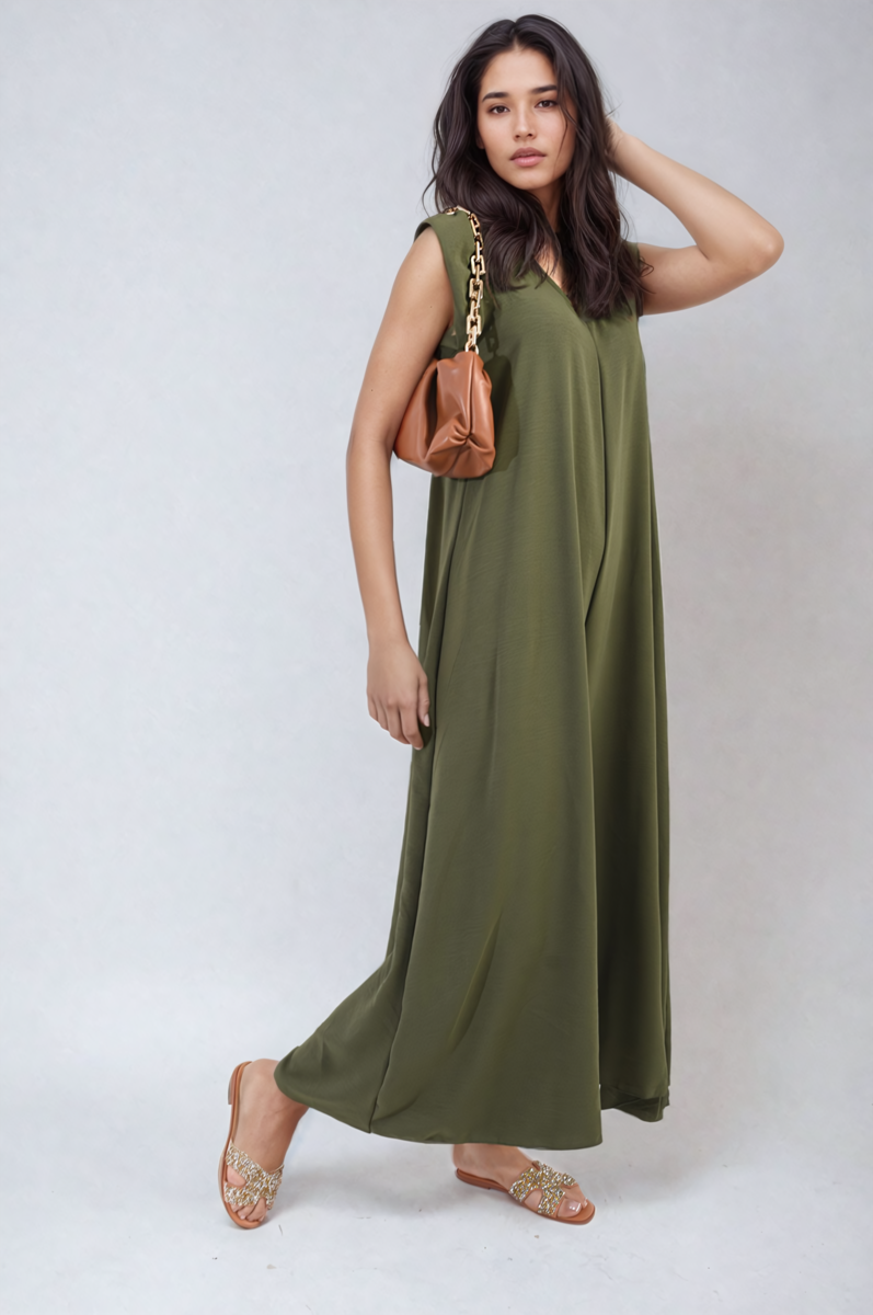 She Wears Glory™ Ruffle Sleeve V-Neck Loose Waist Wide Leg Jumpsuit