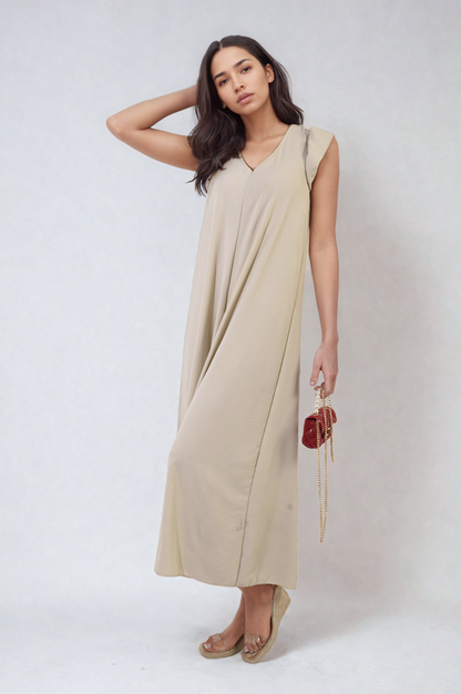 She Wears Glory™ Ruffle Sleeve V-Neck Loose Waist Wide Leg Jumpsuit