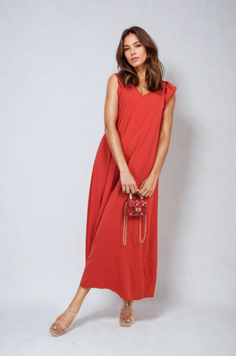 She Wears Glory™ Ruffle Sleeve V-Neck Loose Waist Wide Leg Jumpsuit