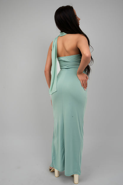 High Slit Draped Scarf Maxi Dress - She Wears Glory Beverly Hills