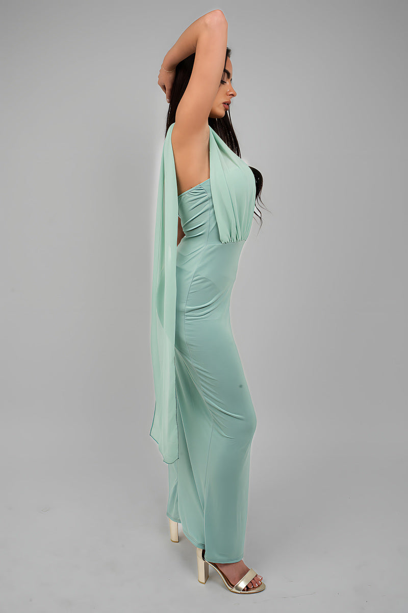 High Slit Draped Scarf Maxi Dress - She Wears Glory Beverly Hills