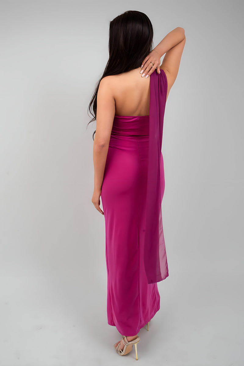 High Slit Draped Scarf Maxi Dress - She Wears Glory Beverly Hills