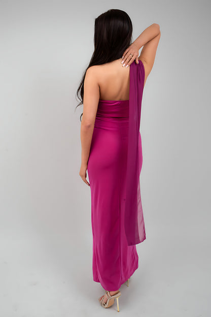 High Slit Draped Scarf Maxi Dress - She Wears Glory Beverly Hills