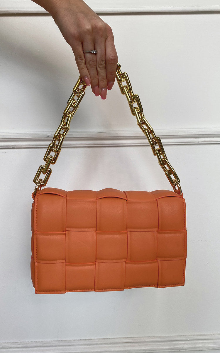 She Wears Glory™ Woven Bag with Chain Strap