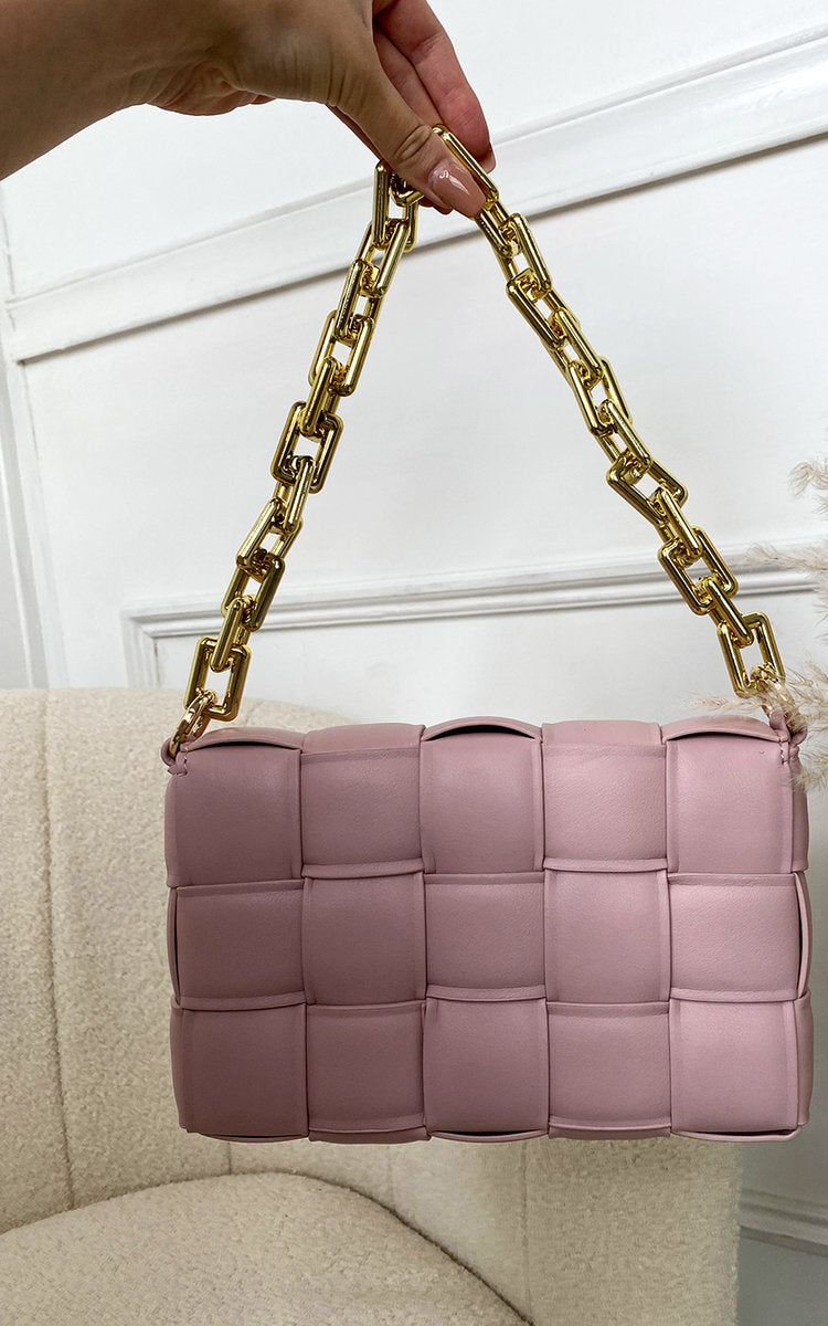 She Wears Glory™ Woven Bag with Chain Strap