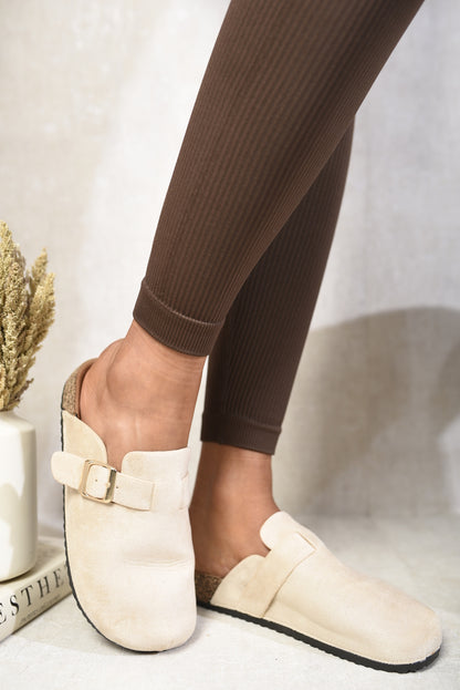 She Wears Glory™ Suede with Buckle Details Slip On Sandals