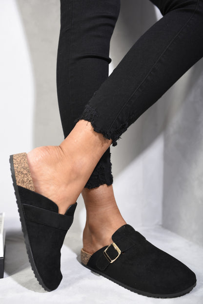 She Wears Glory™ Suede with Buckle Details Slip On Sandals