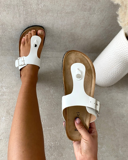She Wears Glory™ T-strap Slip On Flat Thong Sandals