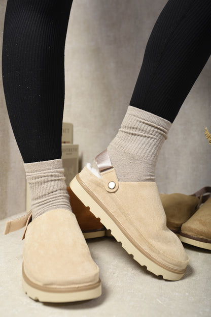 She Wears Glory™ Faux Fur Slingback Closed Toe Clogs