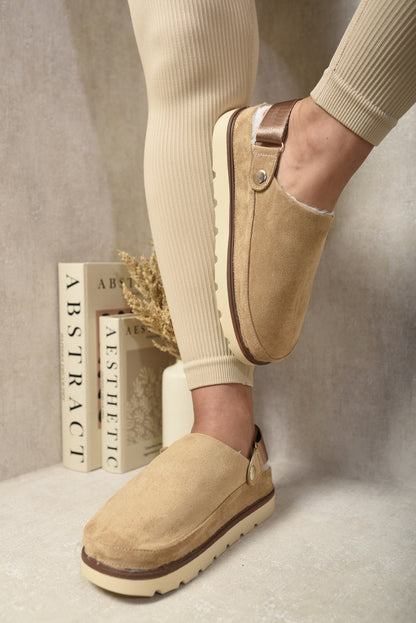 She Wears Glory™ Faux Fur Slingback Closed Toe Clogs