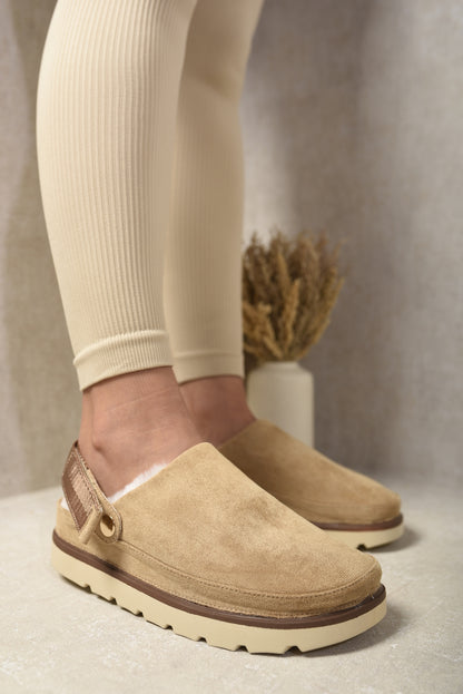 She Wears Glory™ Faux Fur Slingback Closed Toe Clogs