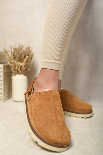 She Wears Glory™ Faux Fur Slingback Closed Toe Clogs