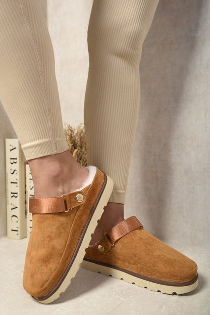 She Wears Glory™ Faux Fur Slingback Closed Toe Clogs