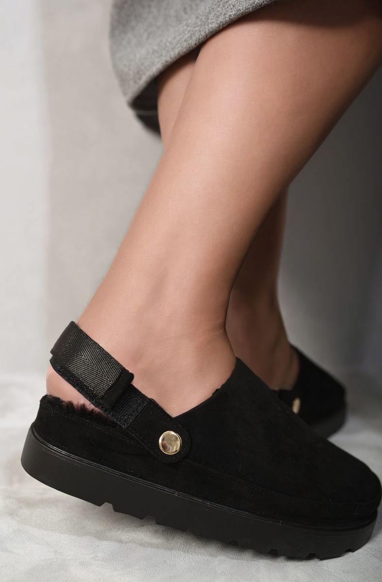 She Wears Glory™ Faux Fur Slingback Closed Toe Clogs