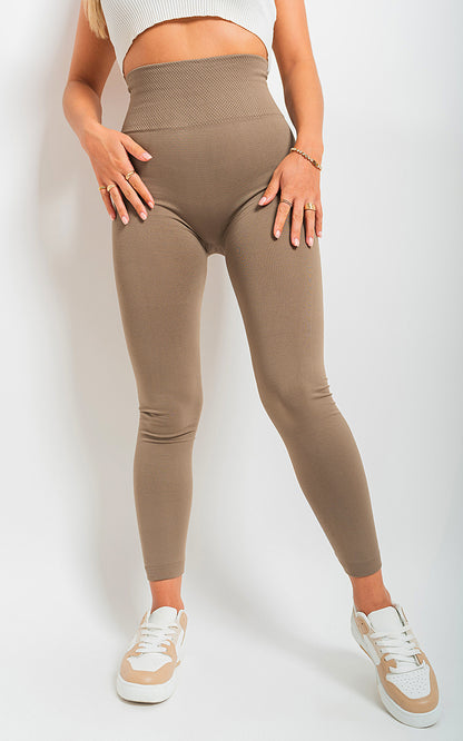 She Wears Glory™ High Waist Tummy Compression Slimming Leggings - Big Size