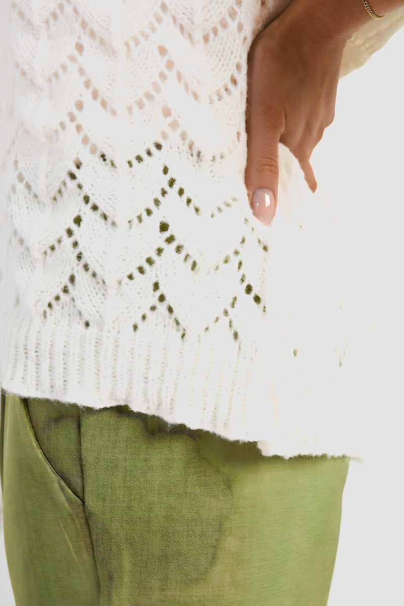 She Wears Glory™ Half Sleeve Chunky Cable Knit Jumper