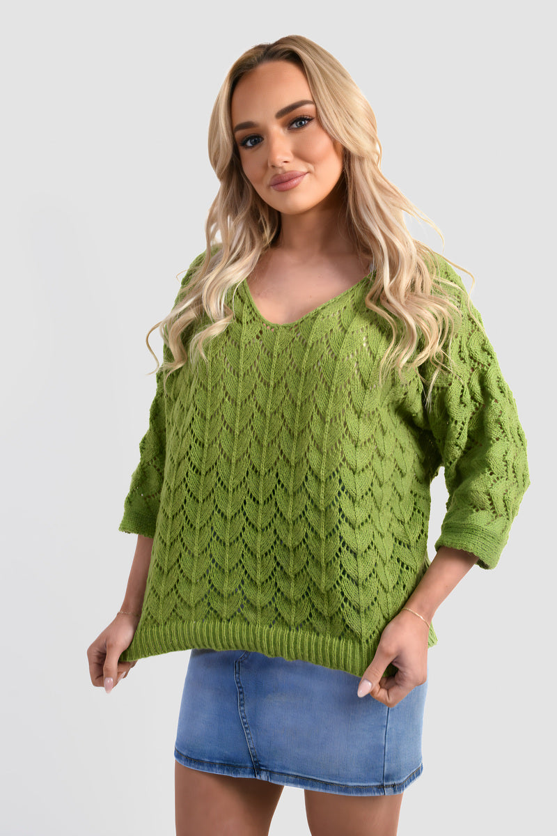 Half Sleeve Chunky Cable Knit Jumper - She Wears Glory Beverly Hills