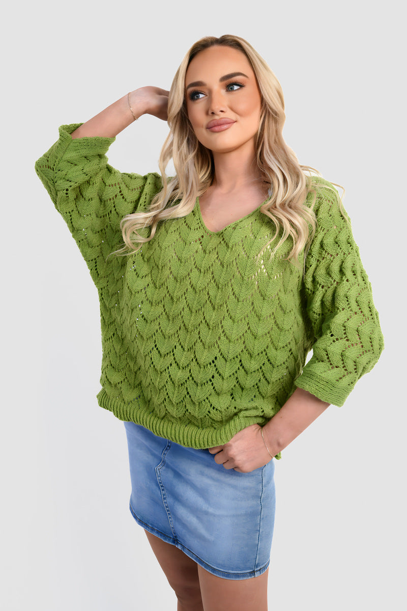 Half Sleeve Chunky Cable Knit Jumper - She Wears Glory Beverly Hills