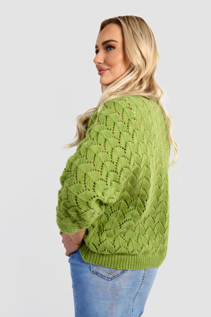 Half Sleeve Chunky Cable Knit Jumper - She Wears Glory Beverly Hills