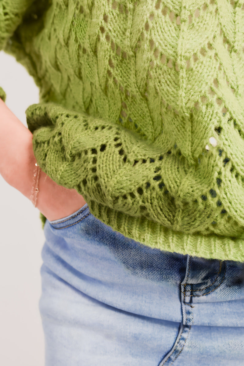Half Sleeve Chunky Cable Knit Jumper - She Wears Glory Beverly Hills