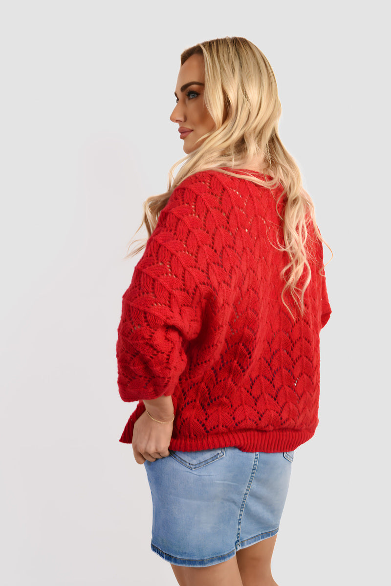 Half Sleeve Chunky Cable Knit Jumper - She Wears Glory Beverly Hills