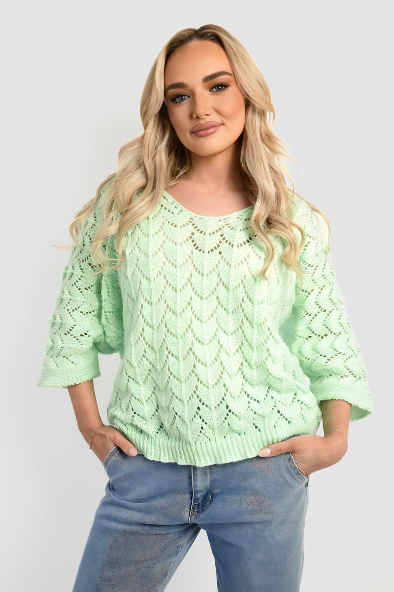 Half Sleeve Chunky Cable Knit Jumper - She Wears Glory Beverly Hills