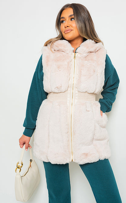 She Wears Glory™ Faux Fur Zip Up Gilet