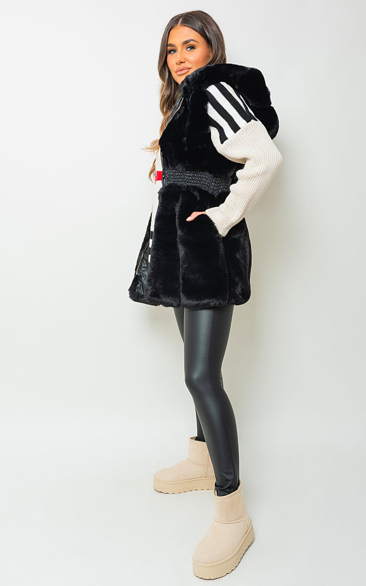 She Wears Glory™ Faux Fur Zip Up Gilet