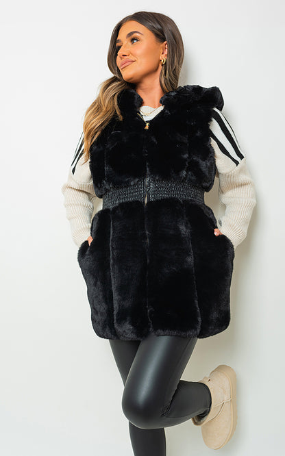 She Wears Glory™ Faux Fur Zip Up Gilet