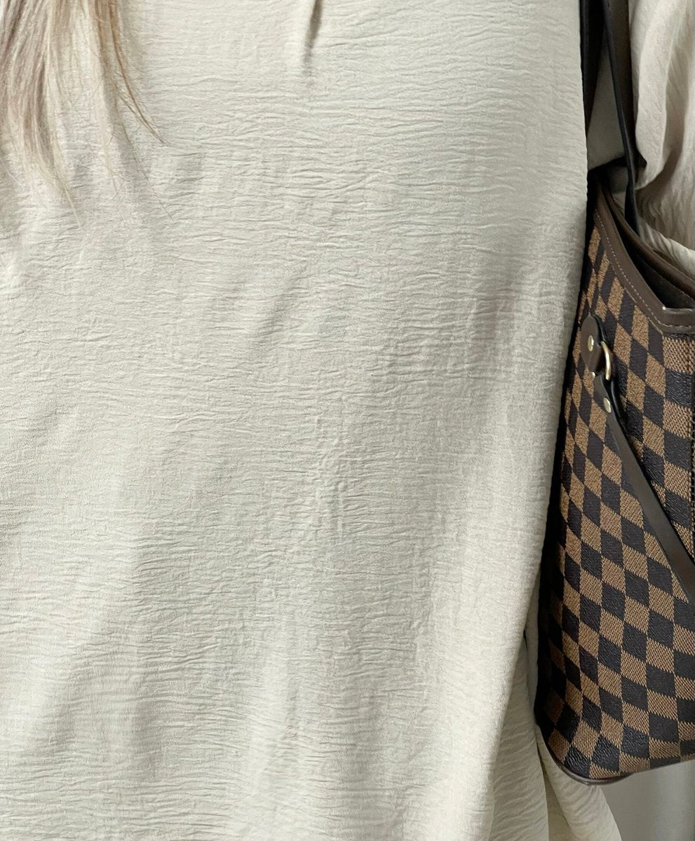 Long Back Roll Up Sleeve Loose Fit Top - She Wears Glory Beverly Hills