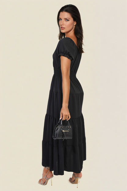 She Wears Glory™ Smocked Waist Tiered Midi Dress