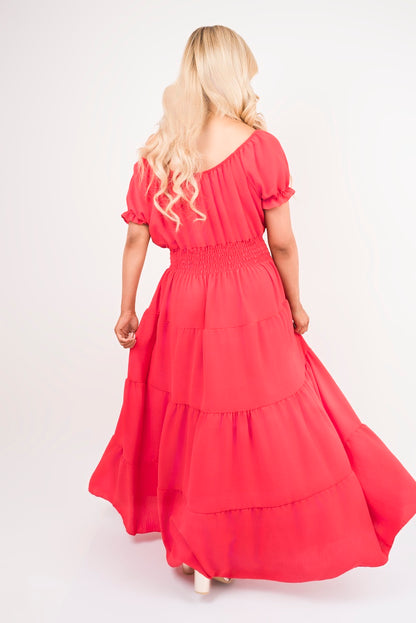 She Wears Glory™ Smocked Waist Tiered Midi Dress