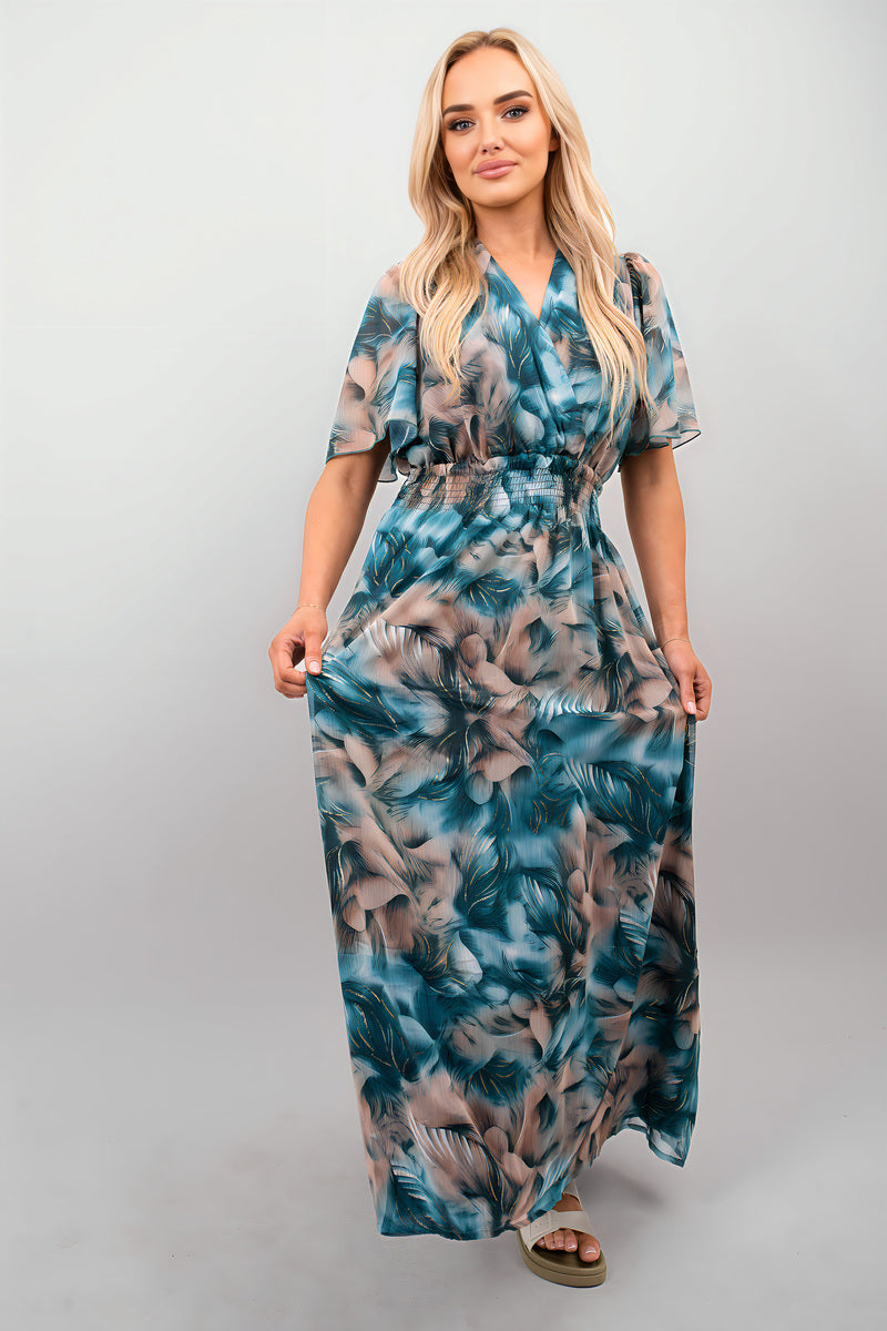 Wrap Floral Print Maxi Dress - She Wears Glory Beverly Hills