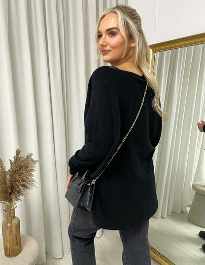 Loose Long Sleeve Knitted Jumper - She Wears Glory Beverly Hills