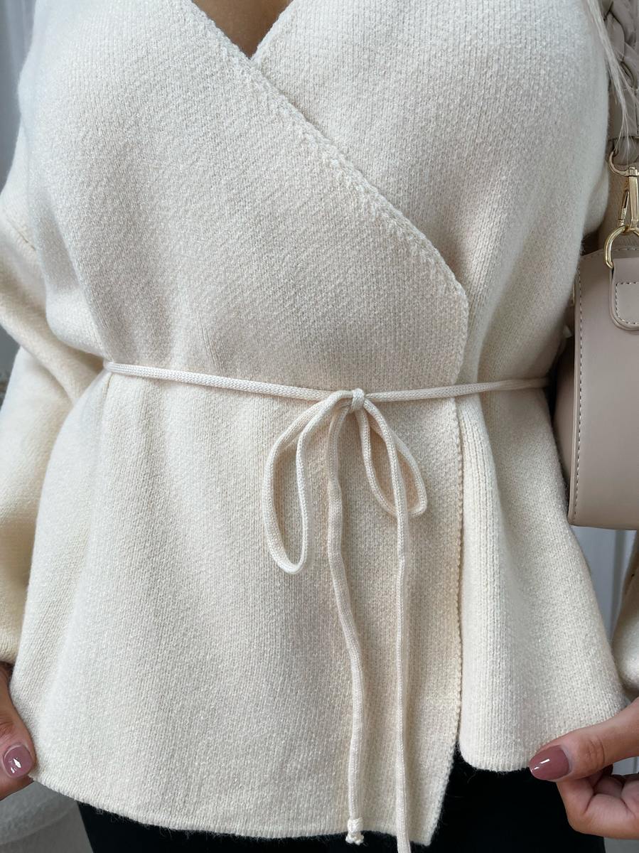 Wrap Tie Belt Knitted Cardigan - She Wears Glory Beverly Hills