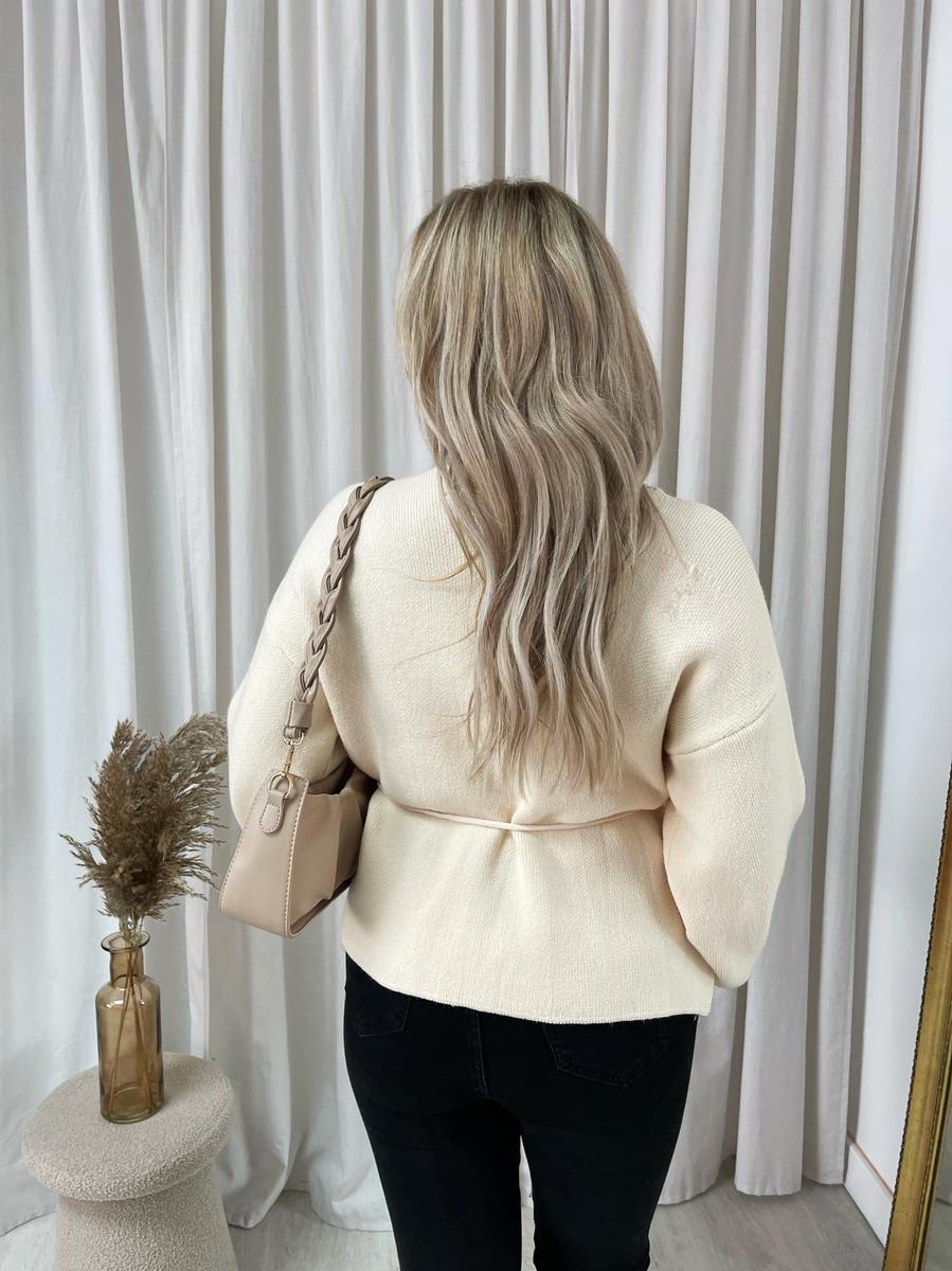 Wrap Tie Belt Knitted Cardigan - She Wears Glory Beverly Hills