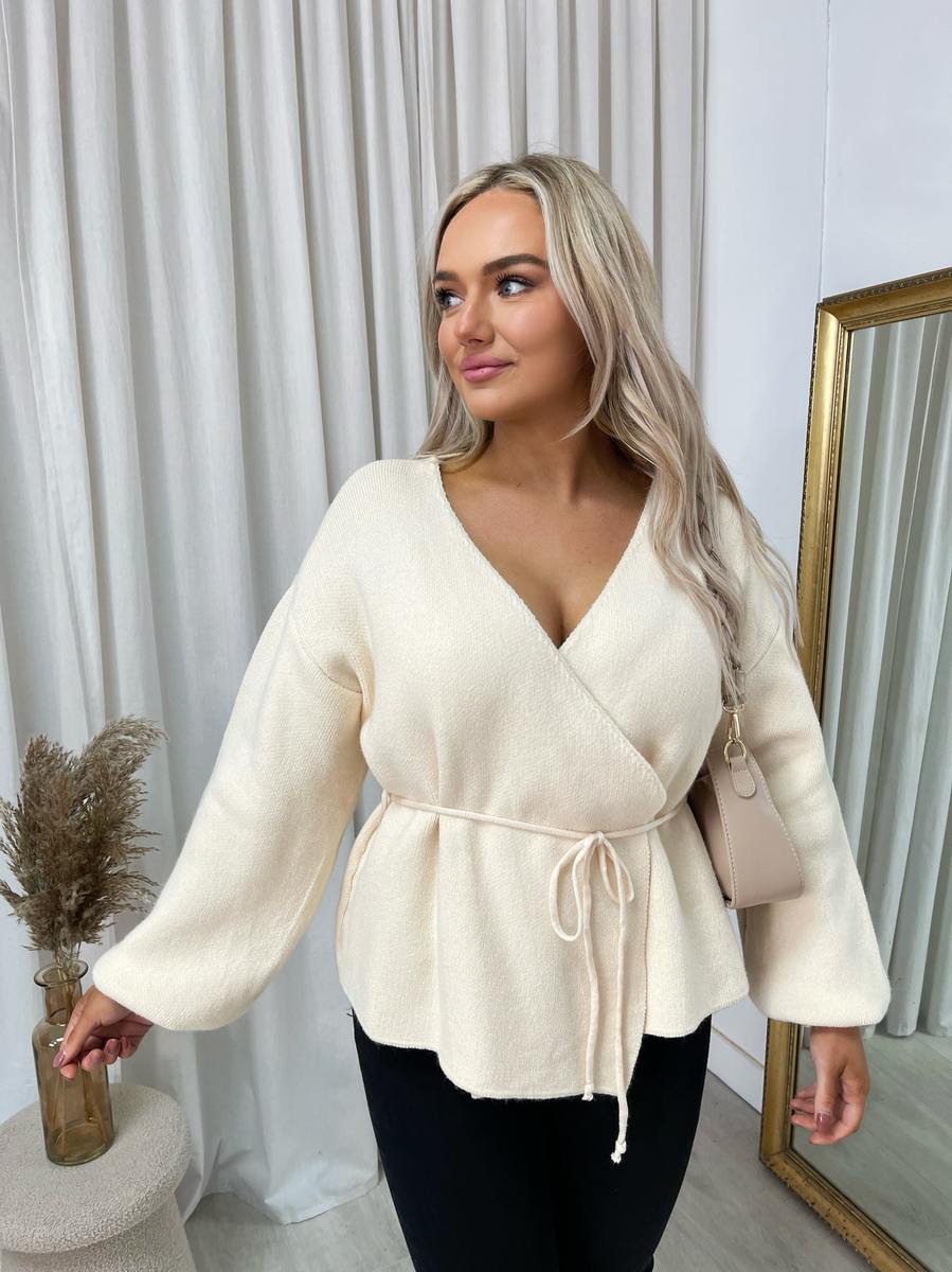 Wrap Tie Belt Knitted Cardigan - She Wears Glory Beverly Hills