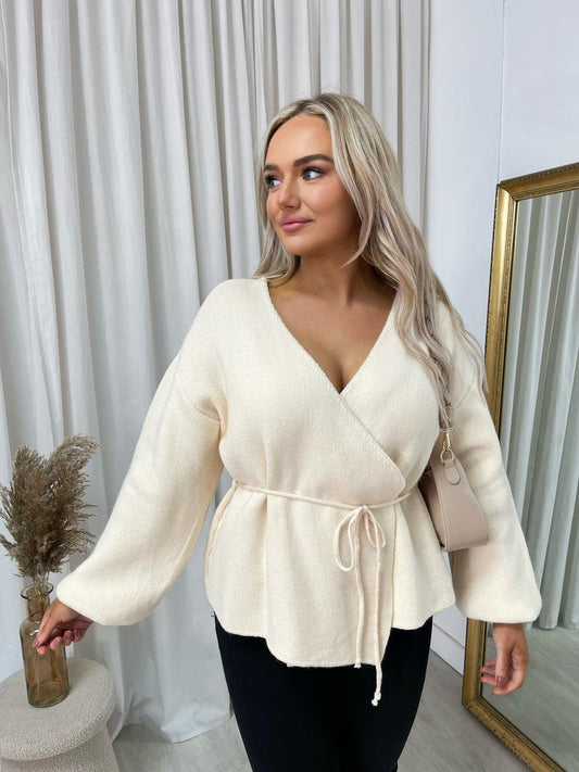 Wrap Tie Belt Knitted Cardigan - She Wears Glory Beverly Hills