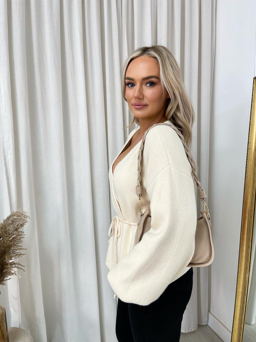 Wrap Tie Belt Knitted Cardigan - She Wears Glory Beverly Hills