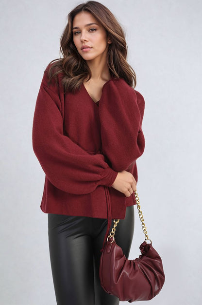 Wrap Tie Belt Knitted Cardigan - She Wears Glory Beverly Hills