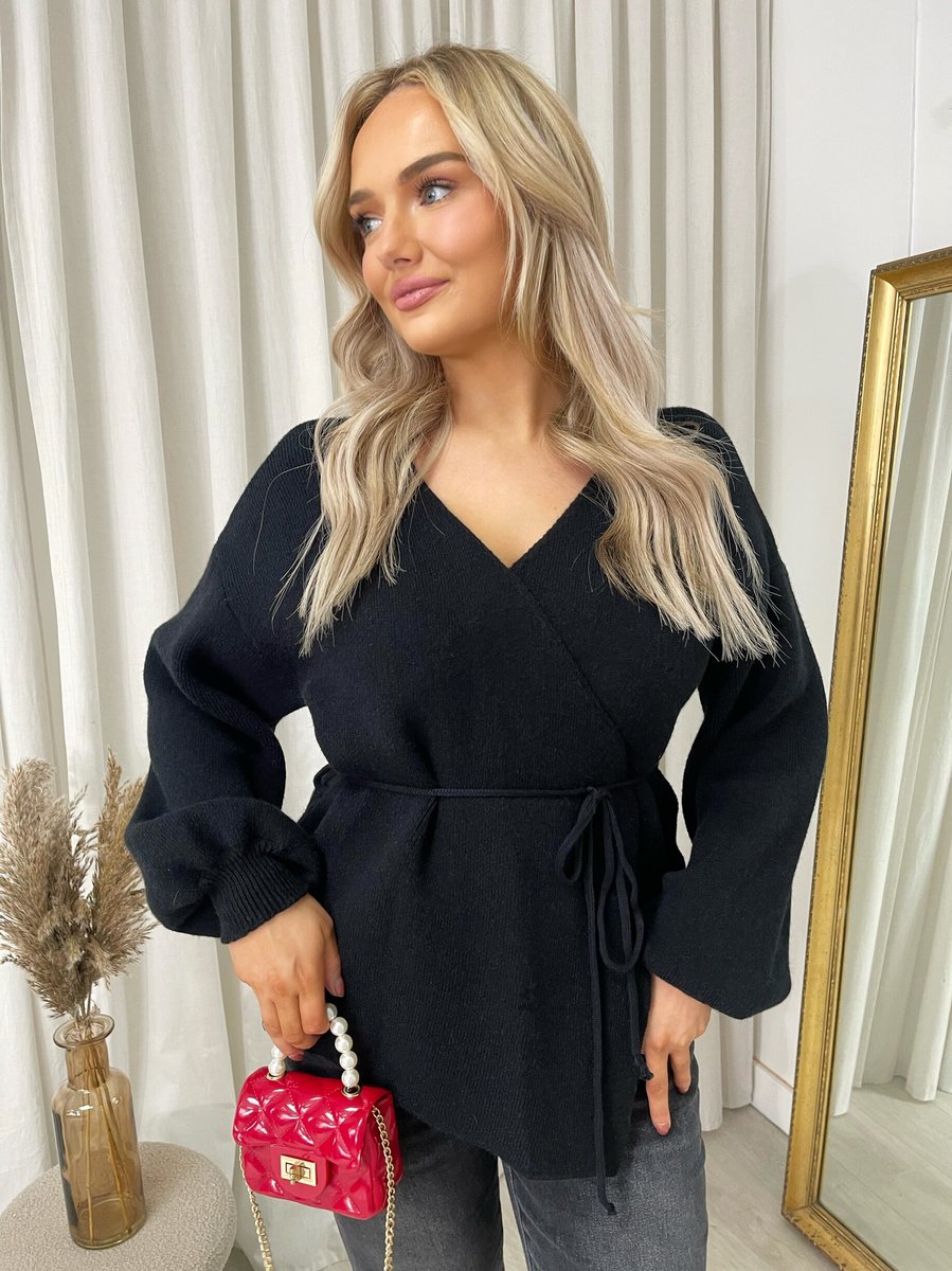 Wrap Tie Belt Knitted Cardigan - She Wears Glory Beverly Hills