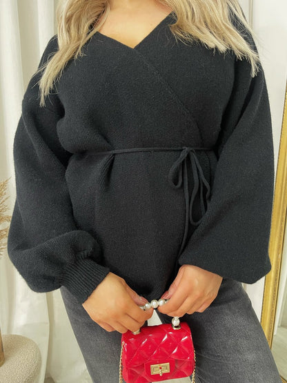 Wrap Tie Belt Knitted Cardigan - She Wears Glory Beverly Hills