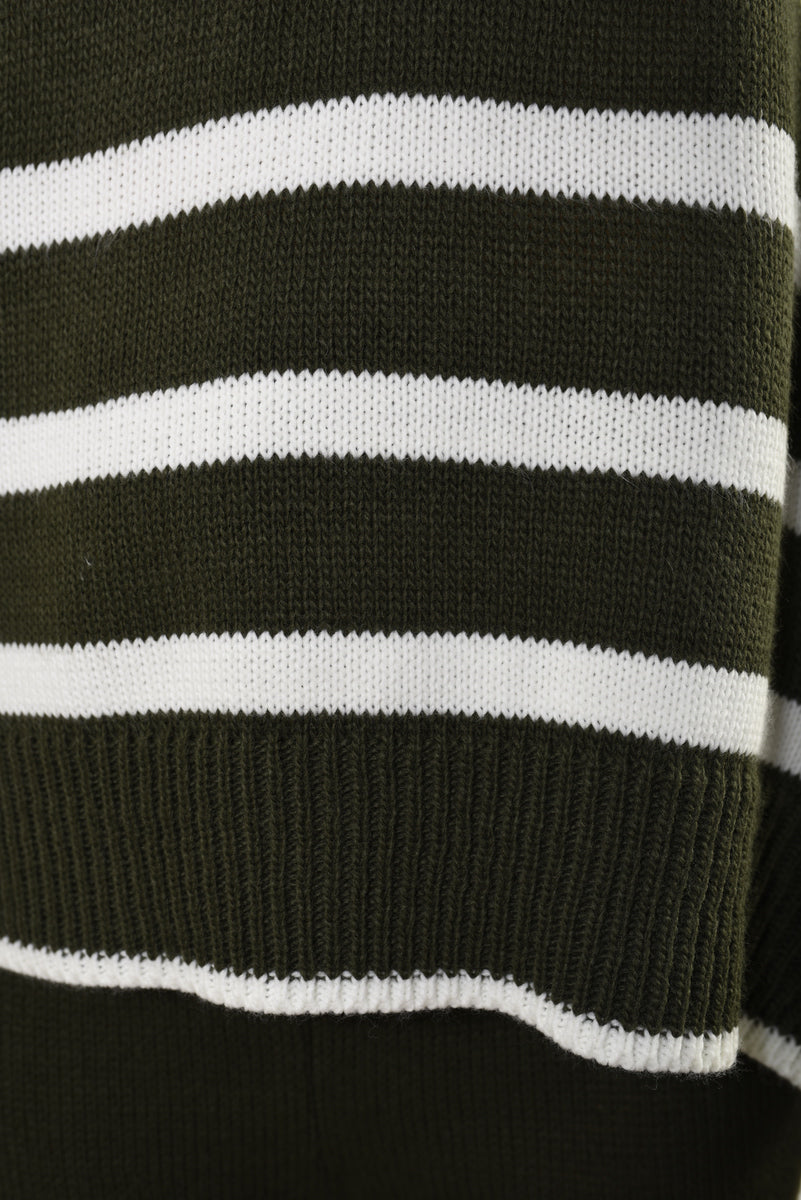 She Wears Glory™ Knitted Striped Long Sleeve Top and  Pants Co-ord Set