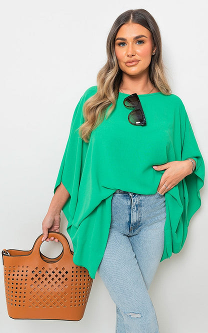 She Wears Glory™ Oversized Batwing Sleeve Casual Tops