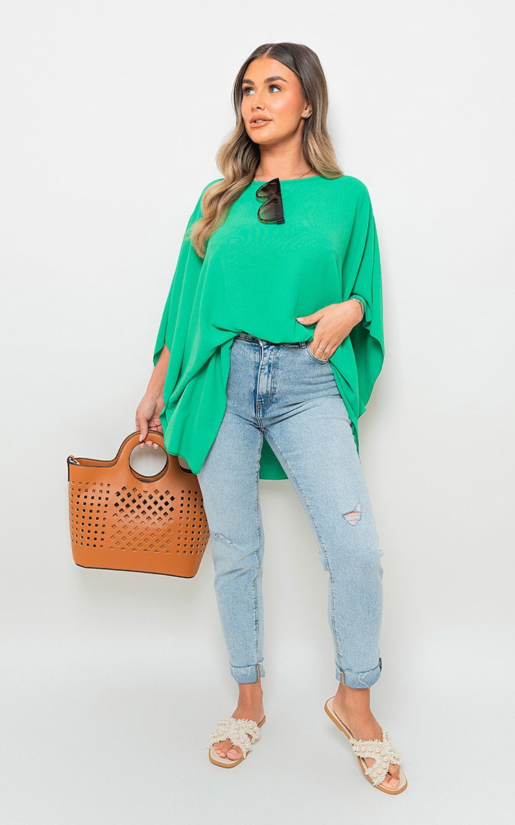 She Wears Glory™ Oversized Batwing Sleeve Casual Tops